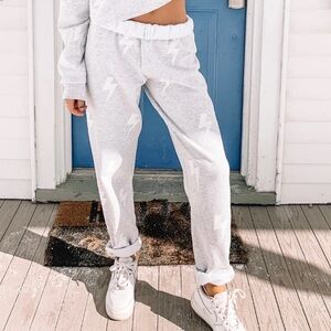 grey Starfit lightening bolt sweatpants in size medium